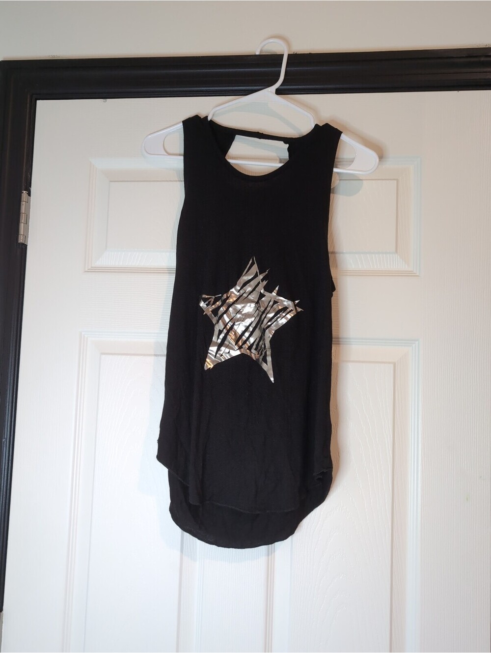 Large Tank Top with Silver Star Graphic wish it dream it do it